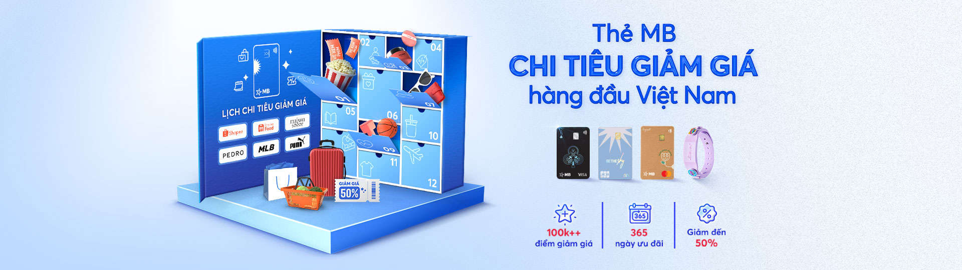 Đa dạng các loại thẻ của ngân hàng MBBANK